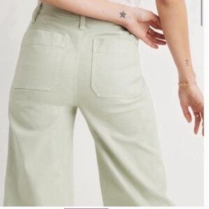 MADEWELL Emmett Wide Leg High Waist Crop Pants in Sea Haze Green Size 32 #J8985